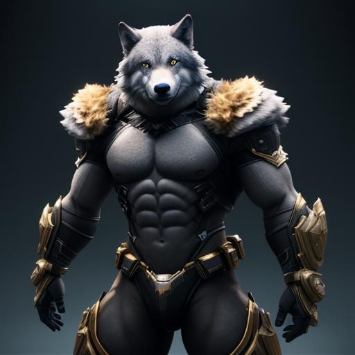 Epic 3D Wolf Athletes in Futuristic Arena