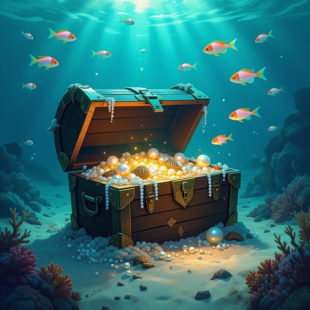 Bioluminescent Treasure Chest in Dark Fantasy Style