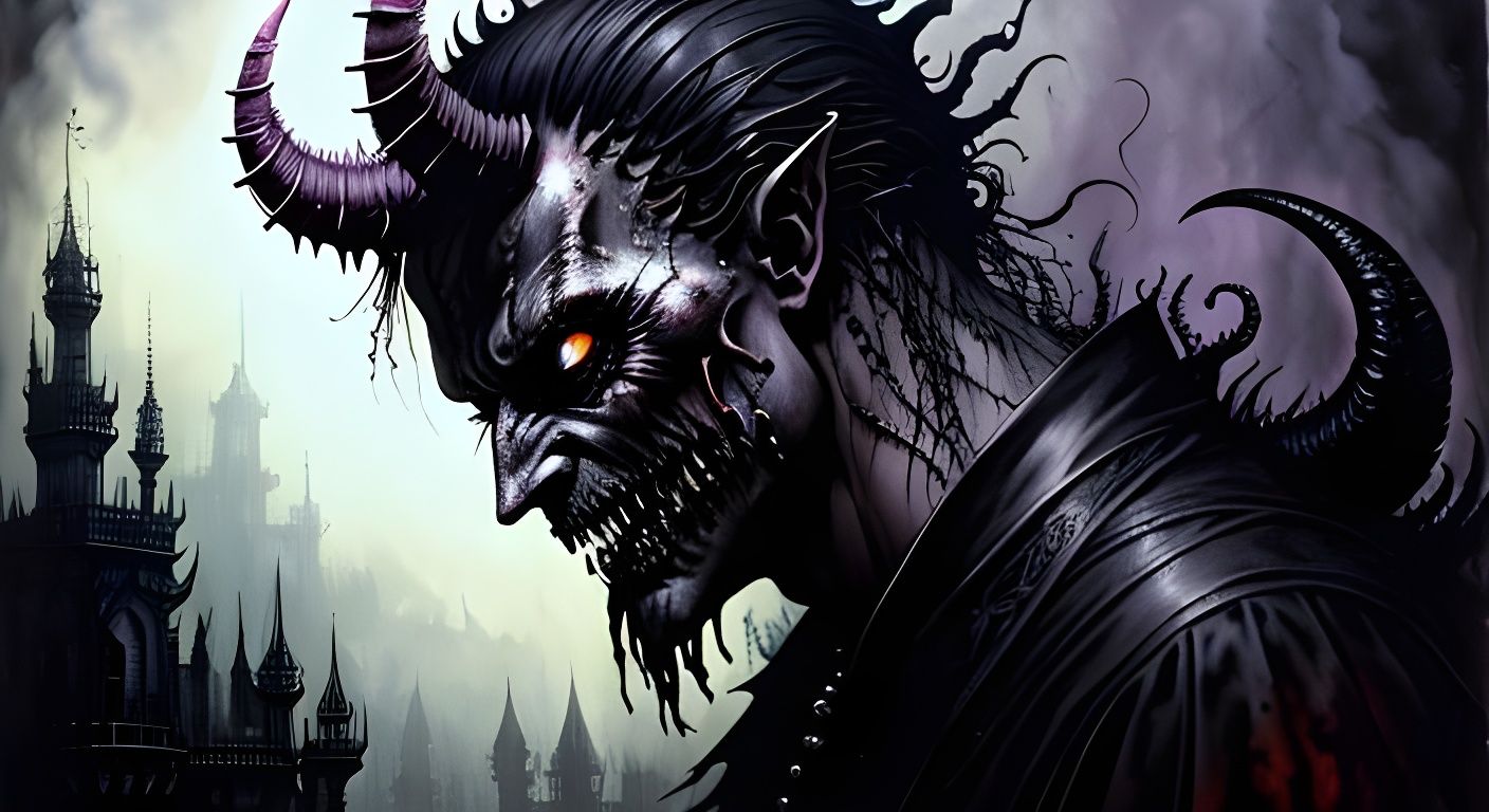 Lovecraftian Horror Demon King in Stygian Darkness