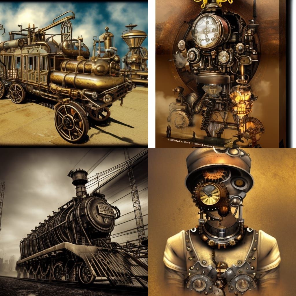 Elegant Steam Punk Architecture in Golden Light