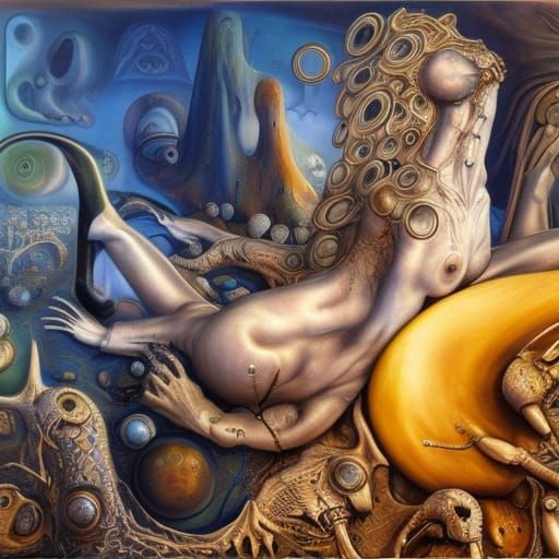 Surreal Apocalypse Rider in Giger Style