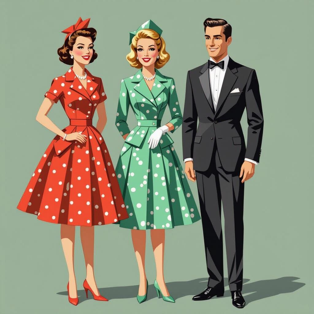 1950s Paper Doll Origami in 8K