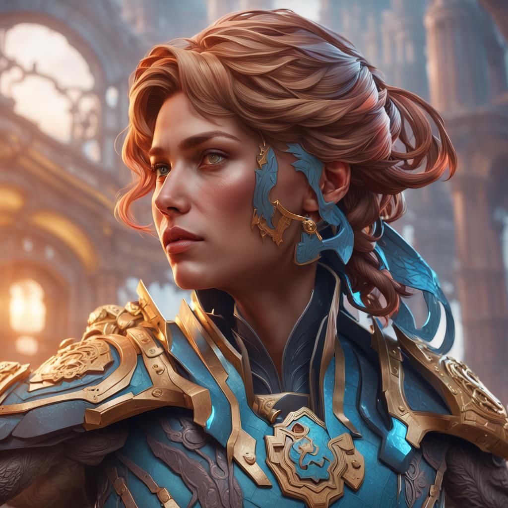 Hyper-Detailed Portraits of Epic Heroes in Triadic Colors