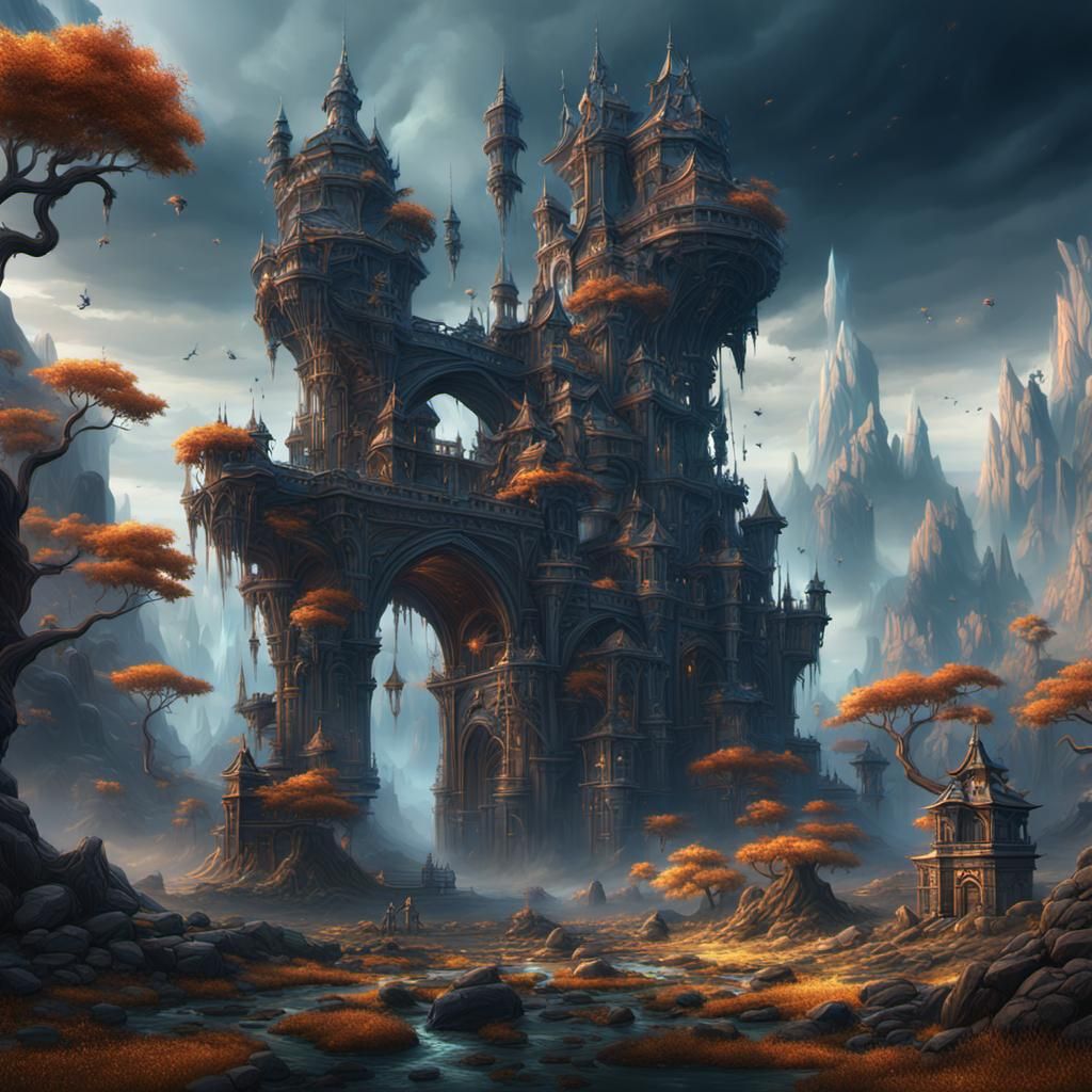 Surreal Fantasy Landscape in Stunning Deep Colors