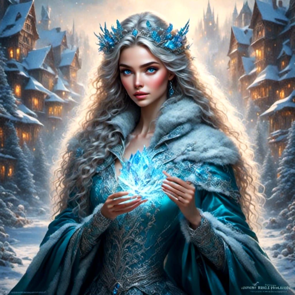 Ethereal Crystal Mage in Winter Wonderland