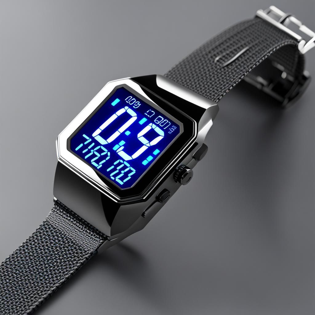 Sleek Digital Watch in Hyper Detailed LED Style