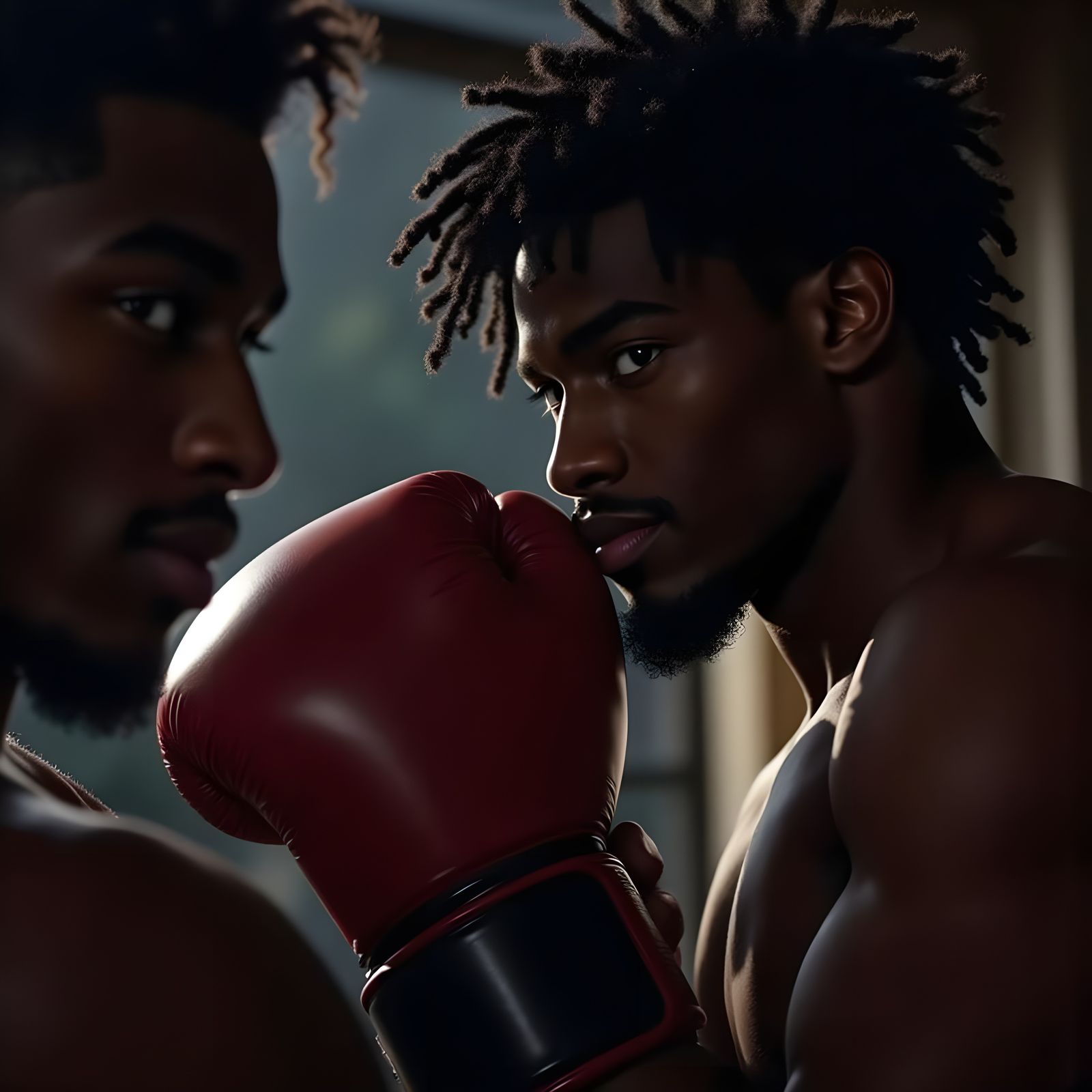 Boxer Prepares for a Cinematic Boxing Match