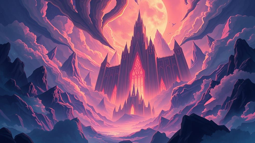 Majestic, Ethereal Anime Scene in a Mystical Realm