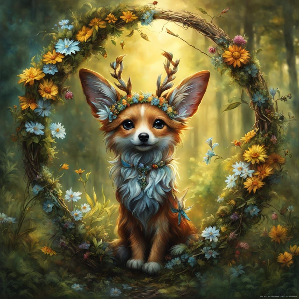 Enchanted Woodland Fairy in Vibrant, Hyper-Detailed Style