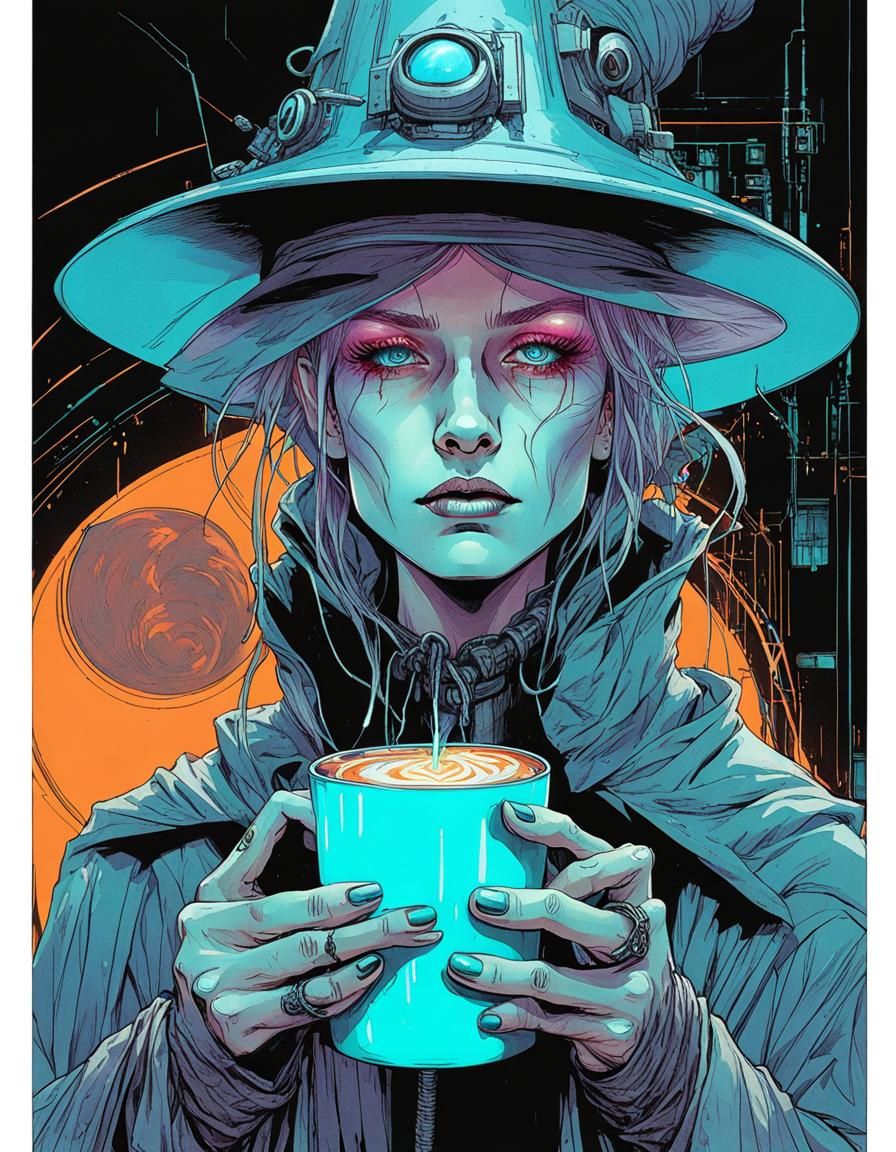 Retro-Futuristic Witch in Sci-Fi Hospital