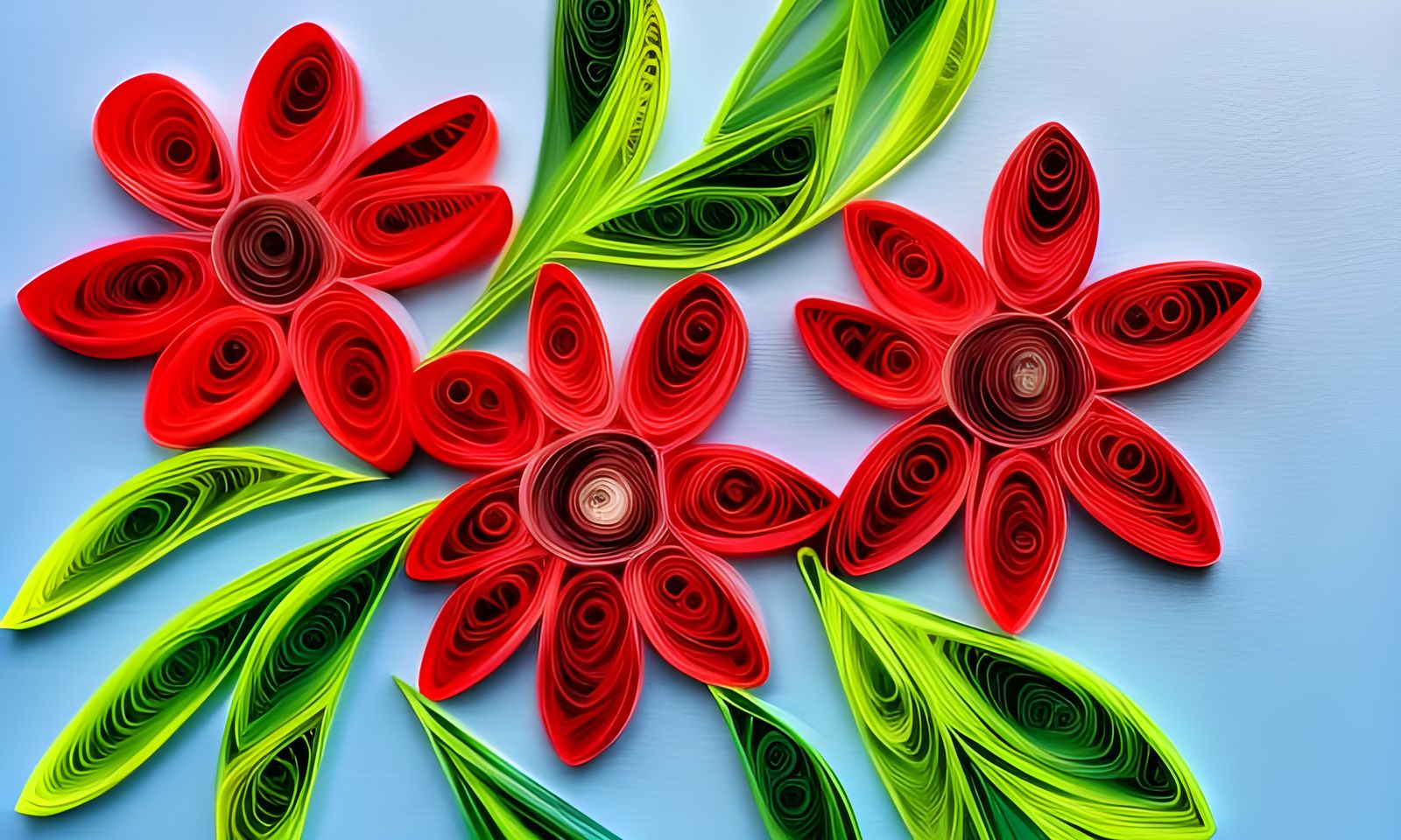Vibrant Christmas Floral Masterpiece in Oil on Quilled Canva...