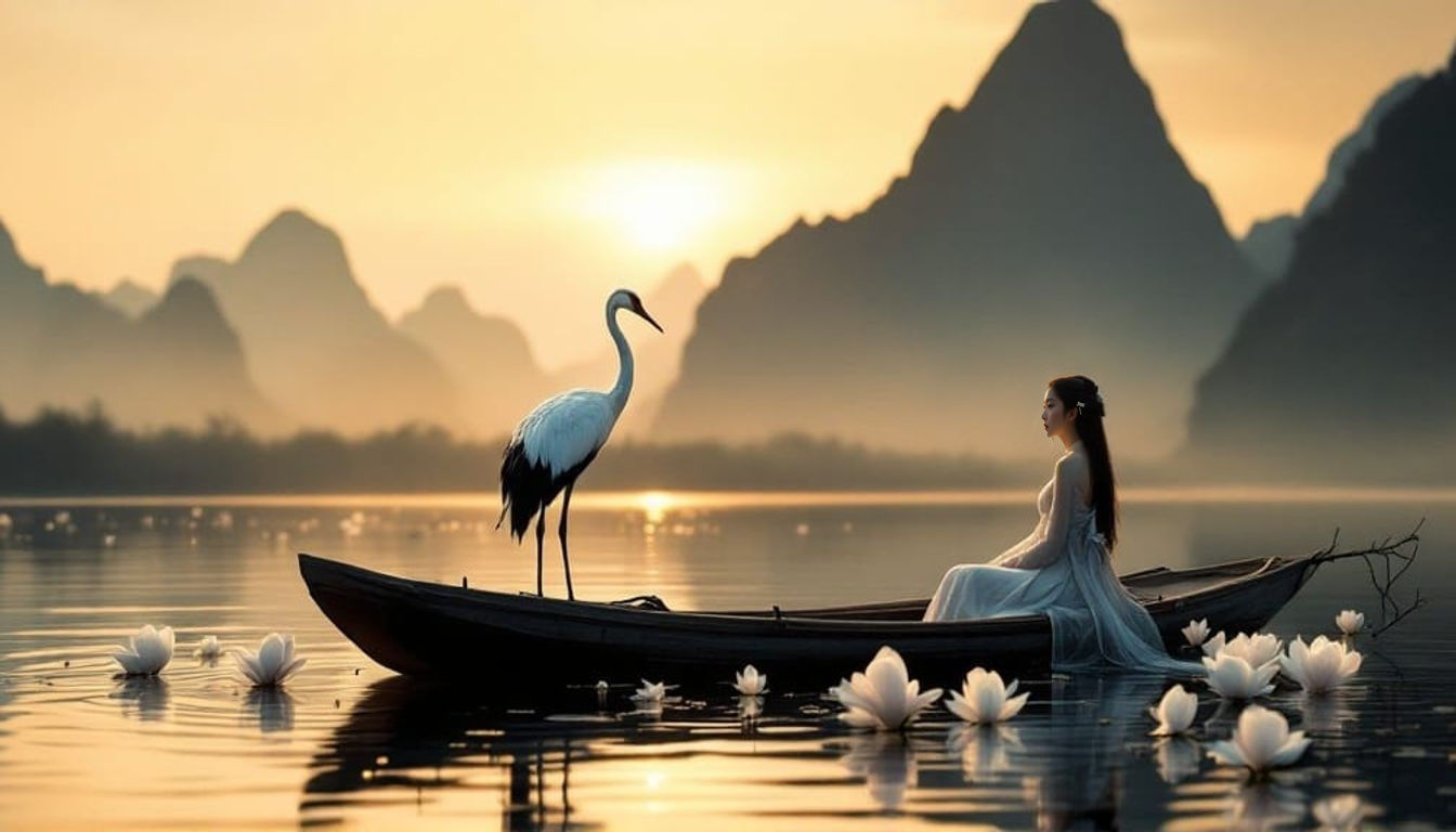 A Serene Chinese Landscape, Inspired by Vintage Photography