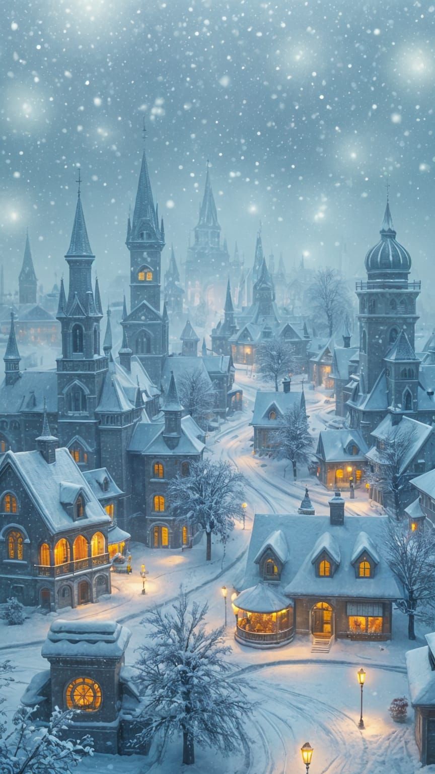 Surreal Winter Wonderland Frozen in Time