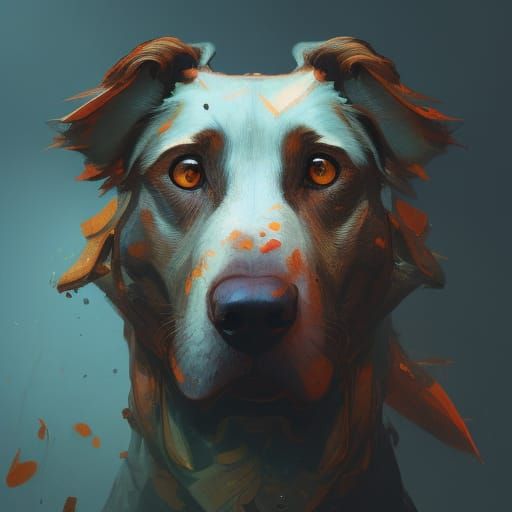 Dynamic Nature Hound Portrait in Triadic Colors