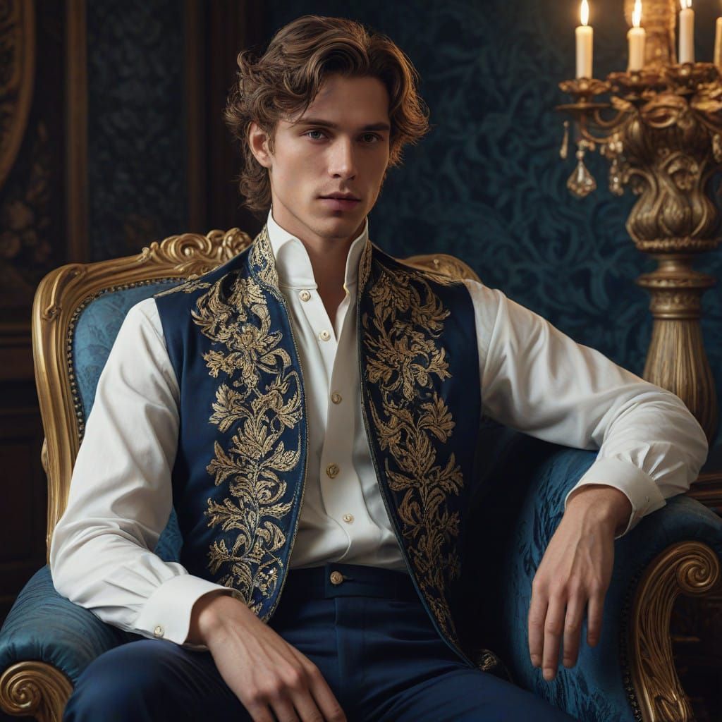 Elegant Regal Portrait in Opulent Style