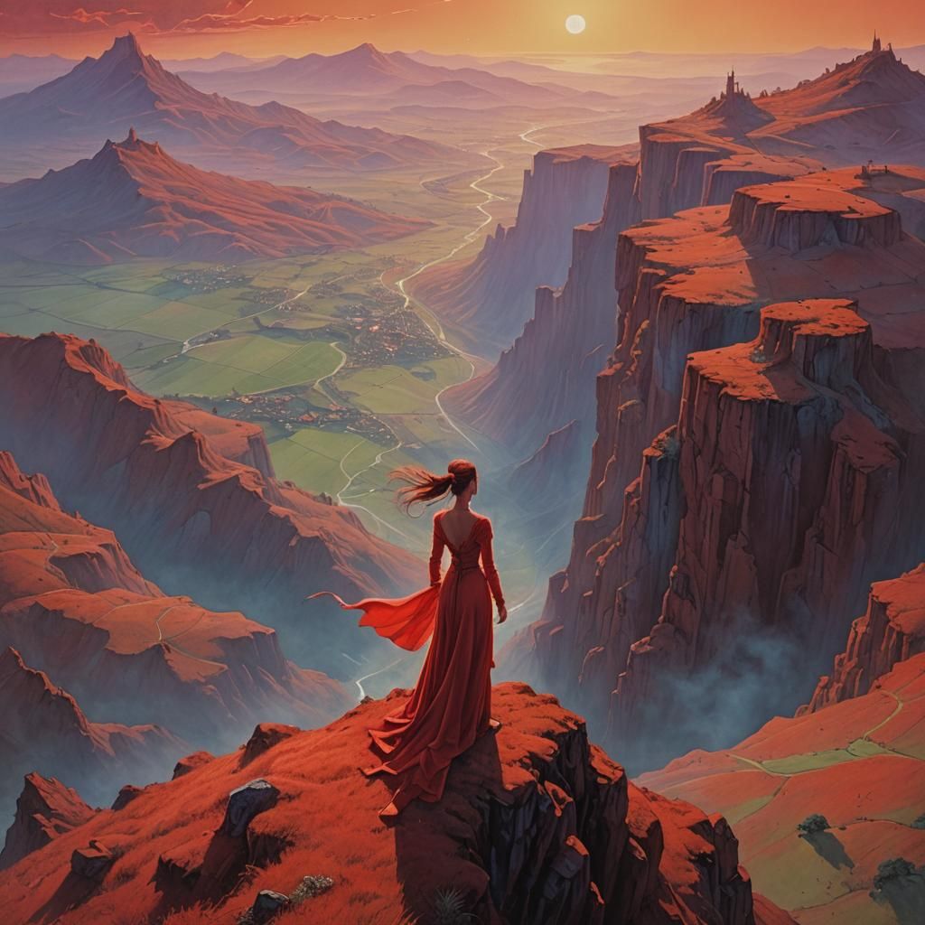 Ethereal Fantasy Goddess in Vivid, Hyper-Realistic Landscape