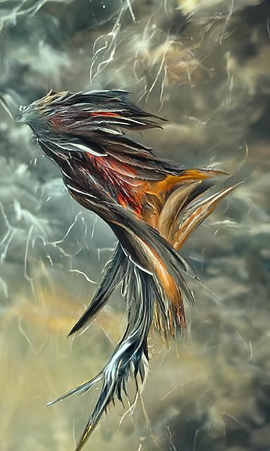 Surreal Storm Phoenix in Lifelike Realism