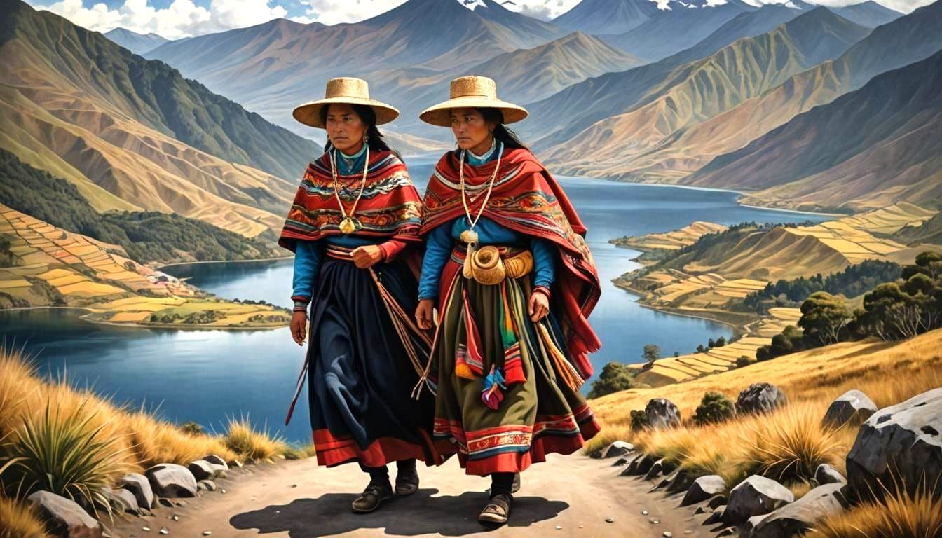 Ethereal Andean Goddesses Amidst Majestic Landscape