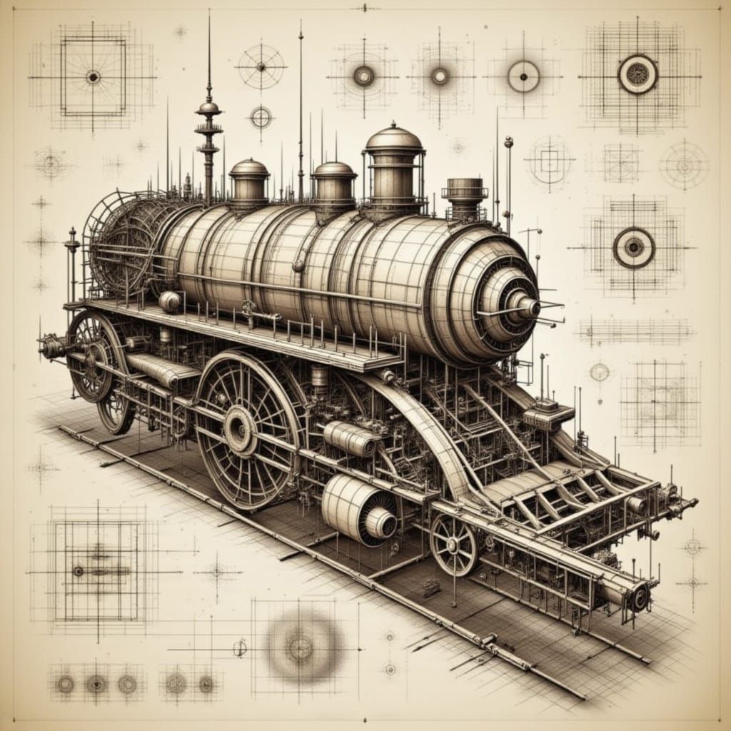 Hyperdetailed Blueprint Schematics Diagram