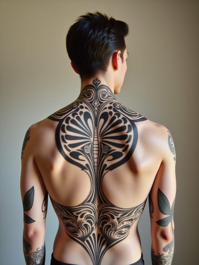 Vibrant Tattoo Design with Removed Bottom Portion