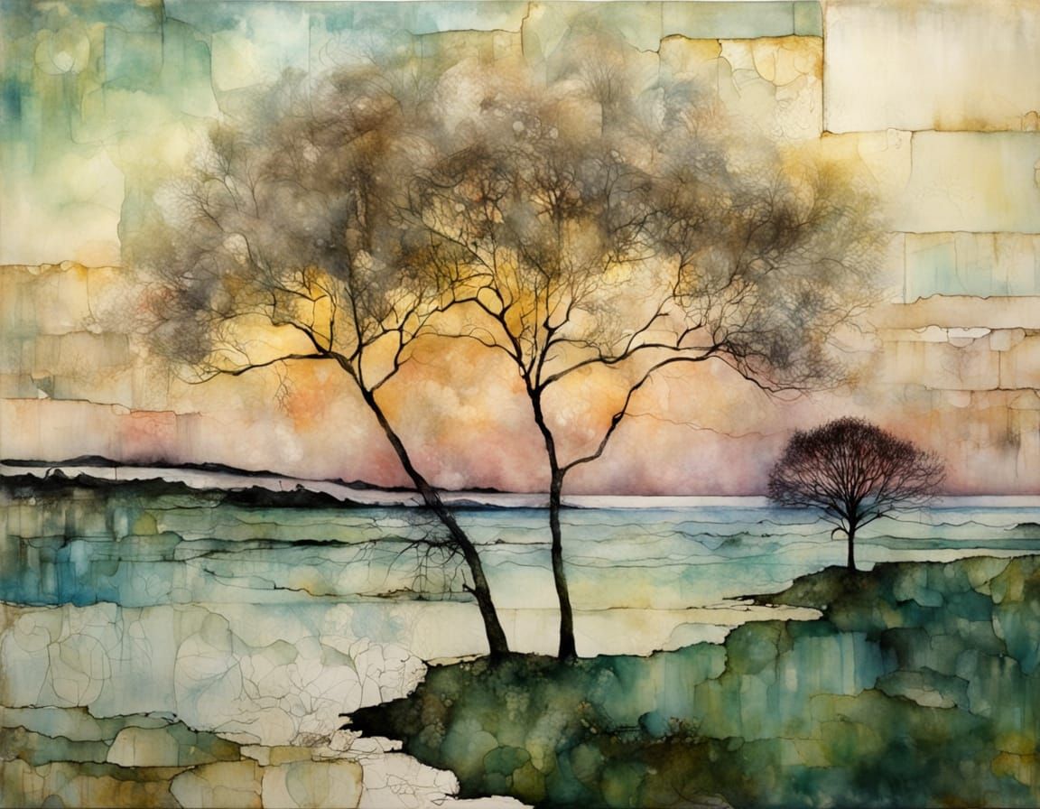 Sea and Sky Swirl in Ice Tones