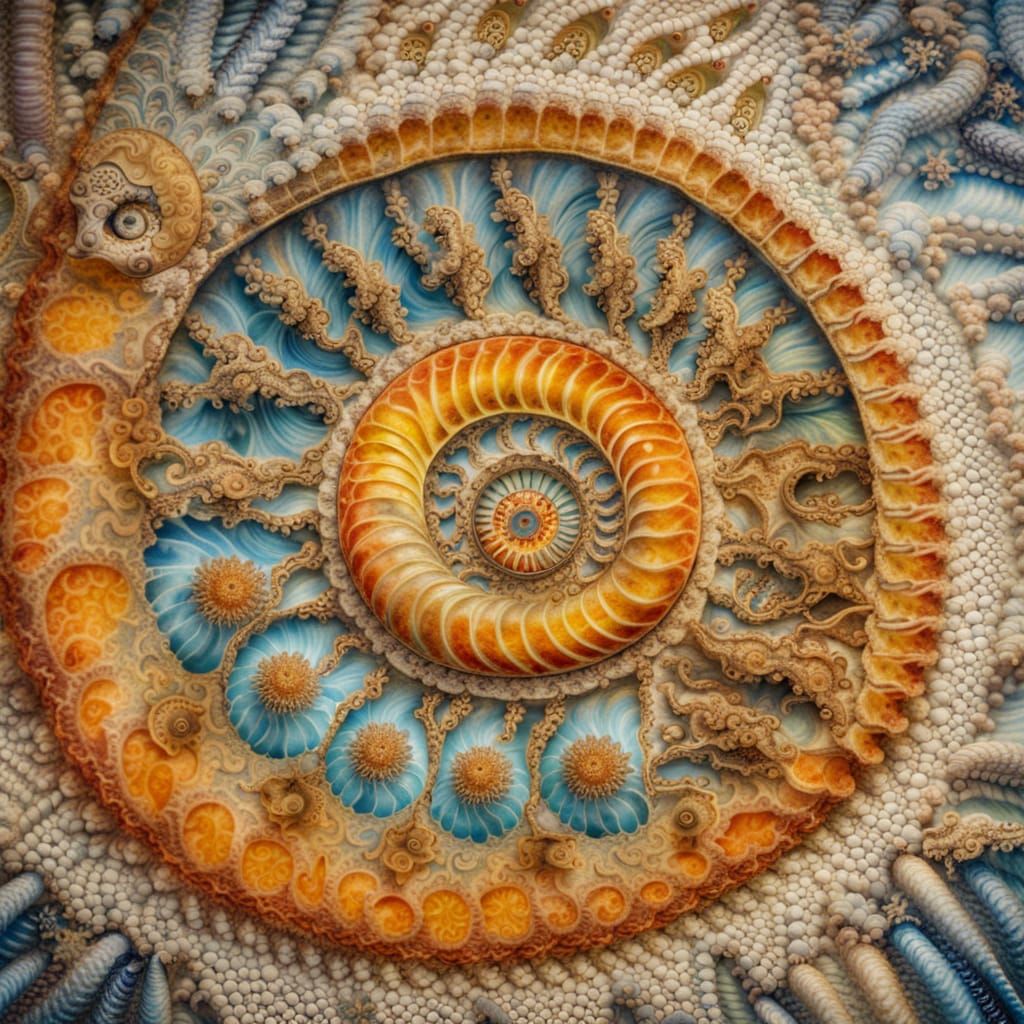 Surreal Fossil Patterns in Vibrant Sunshine