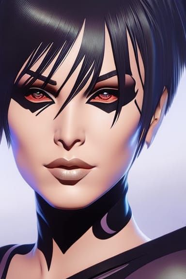 Cyberpunk Icon in Neon Hues