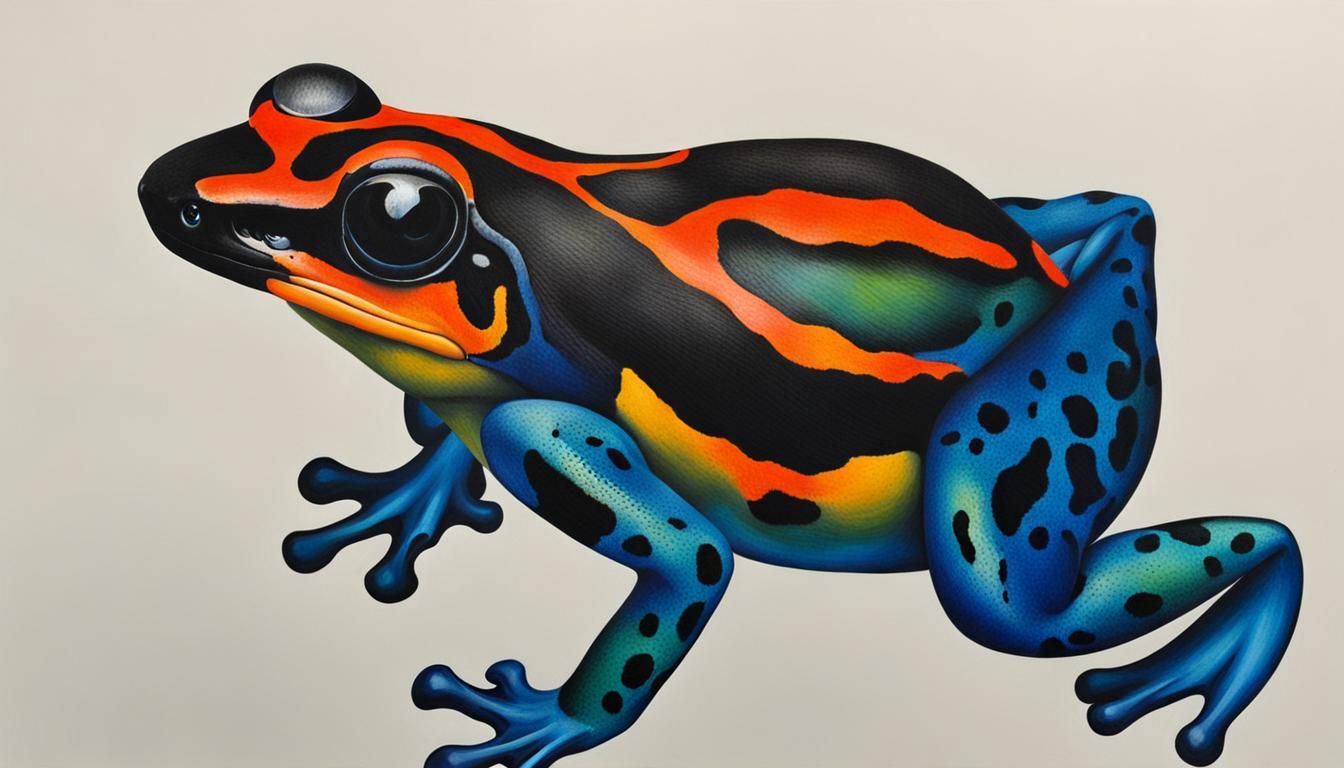 Vibrant Tropical Frog in Watercolor Painting