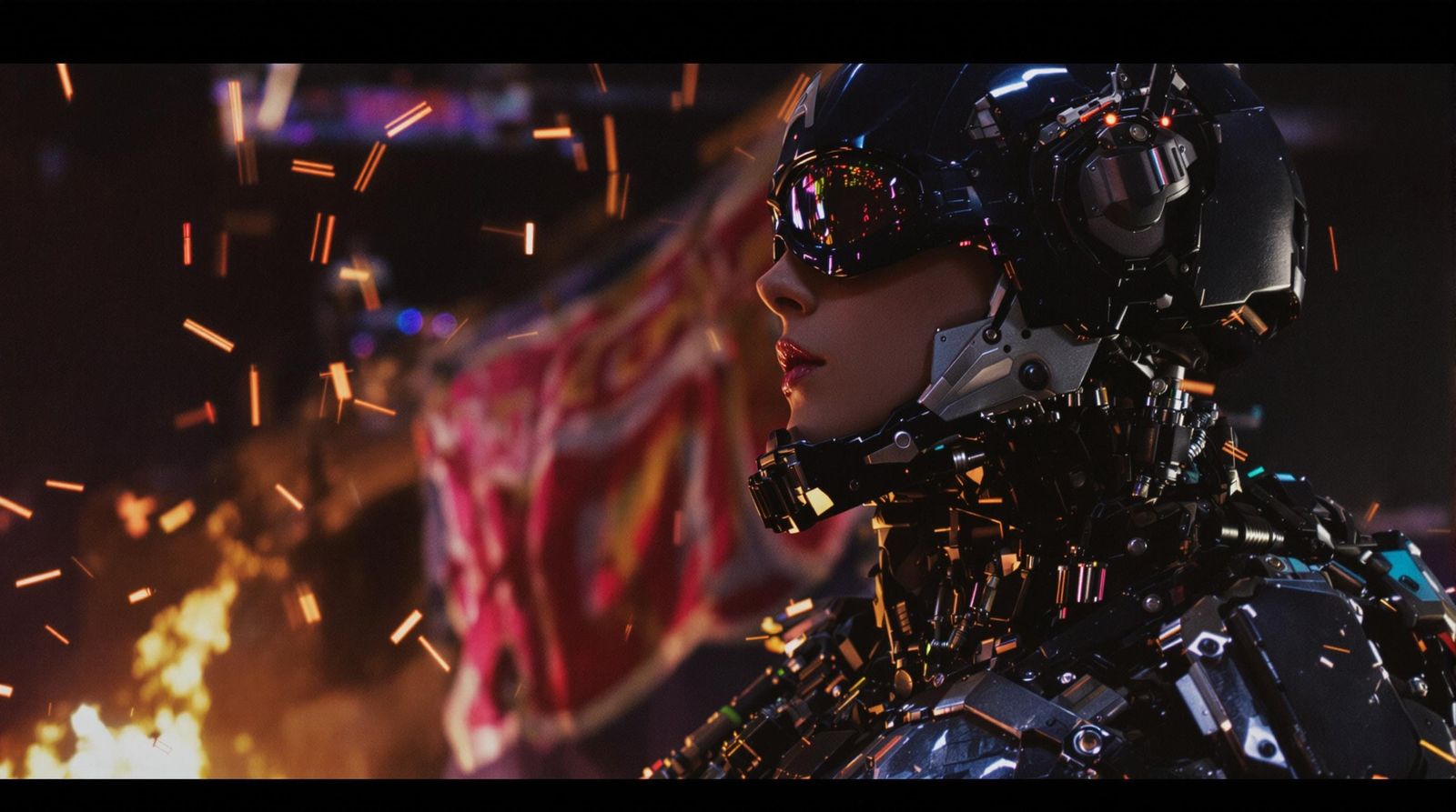 Cyberpunk Cyborg Barbie Captured in Cinematic Film Still