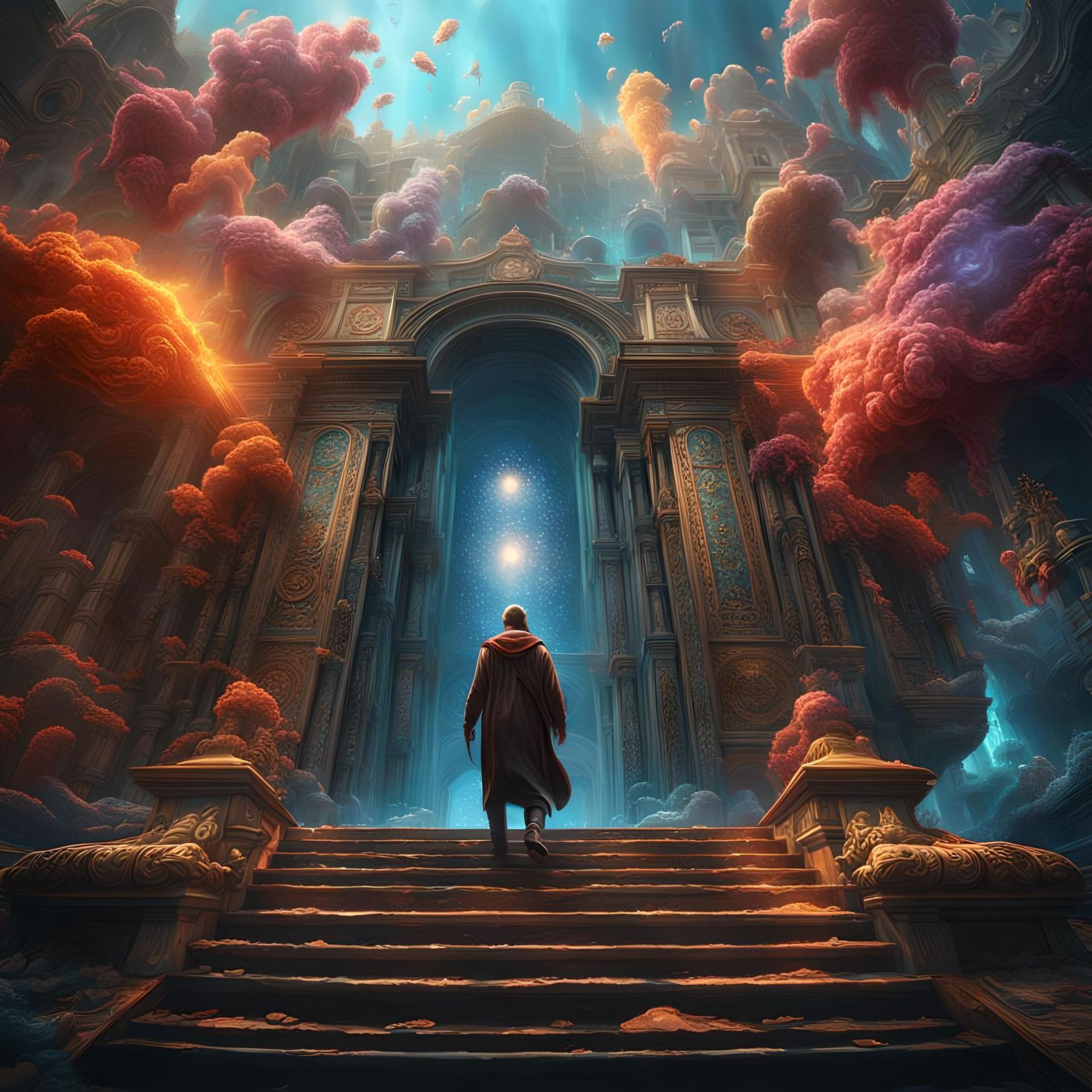 Epic Hyperrealistic Digital Matte Painting of the Afterlife