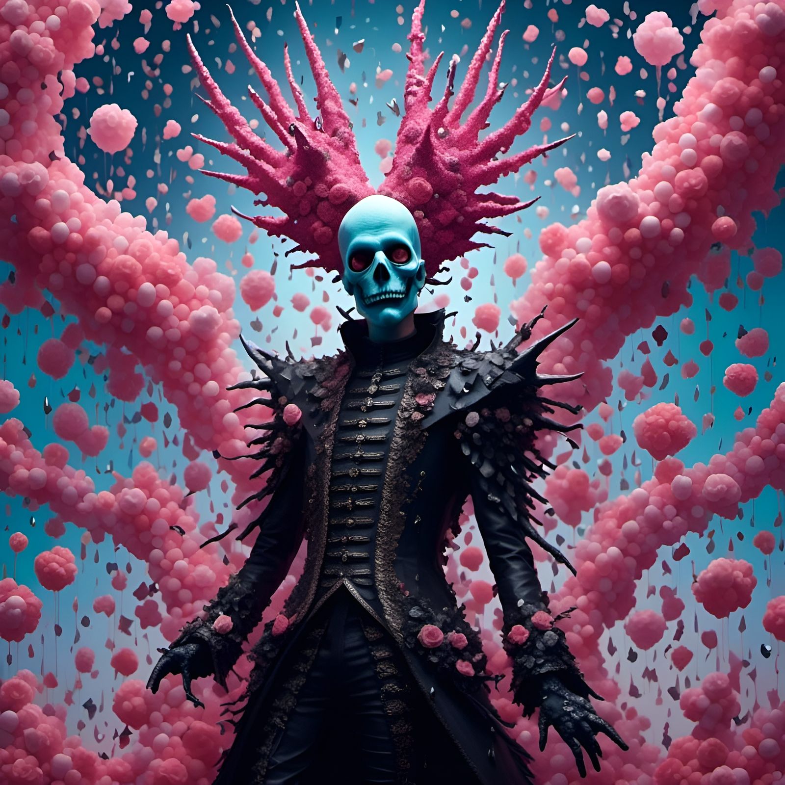 Pastel Horror Scene in Whimsical Style