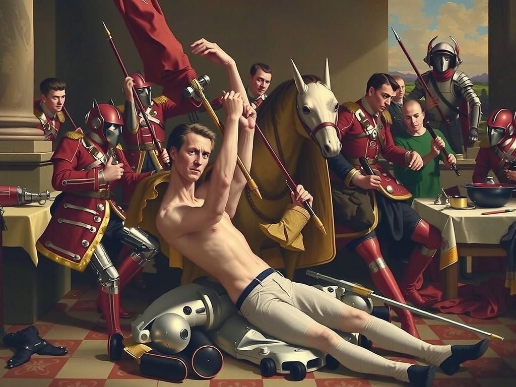 Cybernetic Warriors Fall in Battle, Echoing the Past