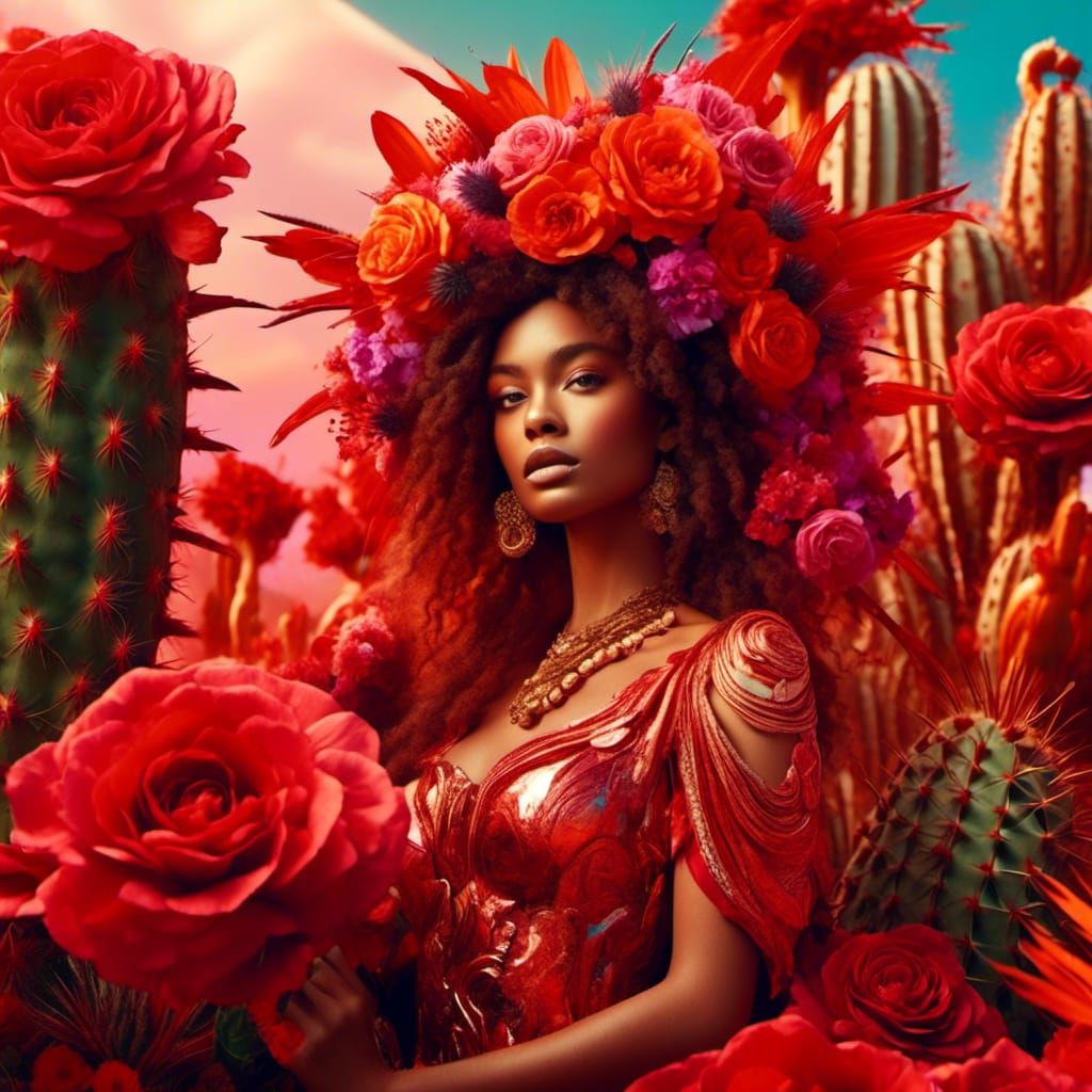 Surrealistic Goddess of Aries in Hyperrealistic Style