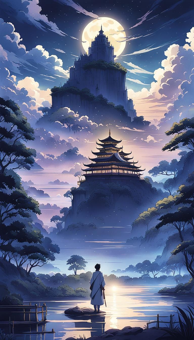 Moonlit Meeting of King Shantanu and Ganga