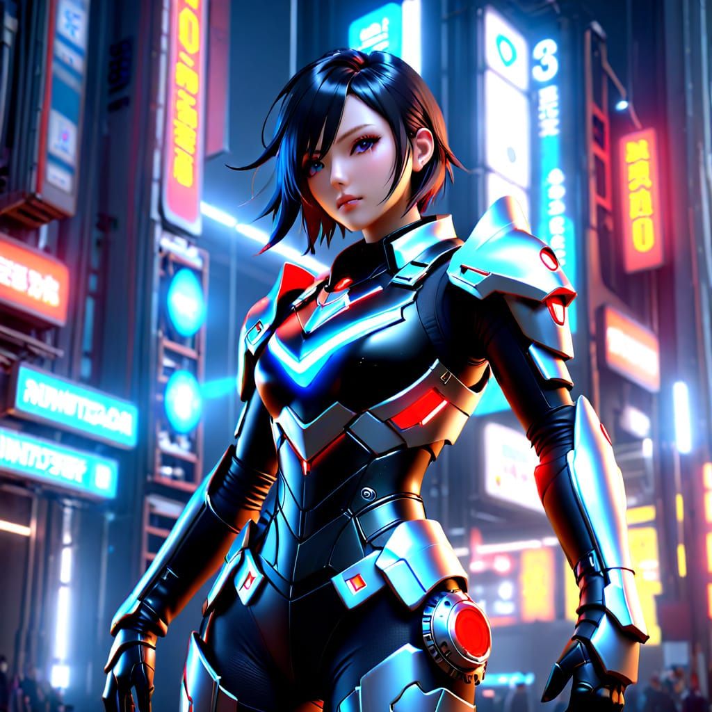 Girl in Futuristic Armor, Sci-Fi Concept Art