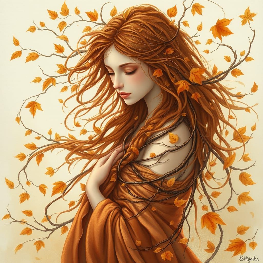 Autumn Goddess in Ephemeral Splendor