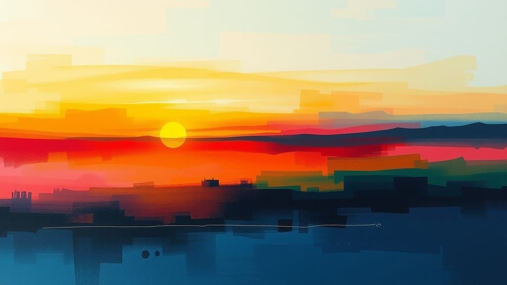 Abstract Art with Complementary Colors and Fine Details