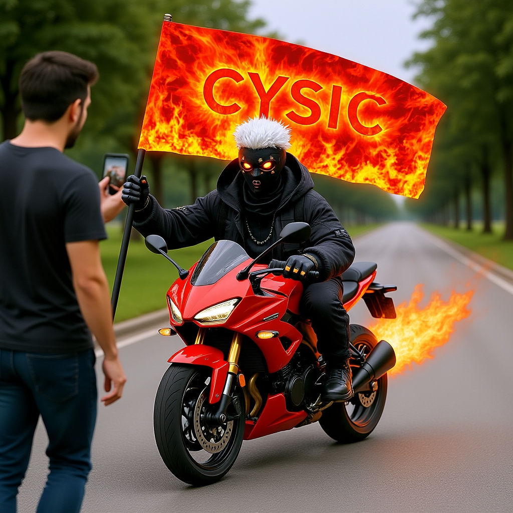 Cyberpunk Tech Builder with Glowing Mask