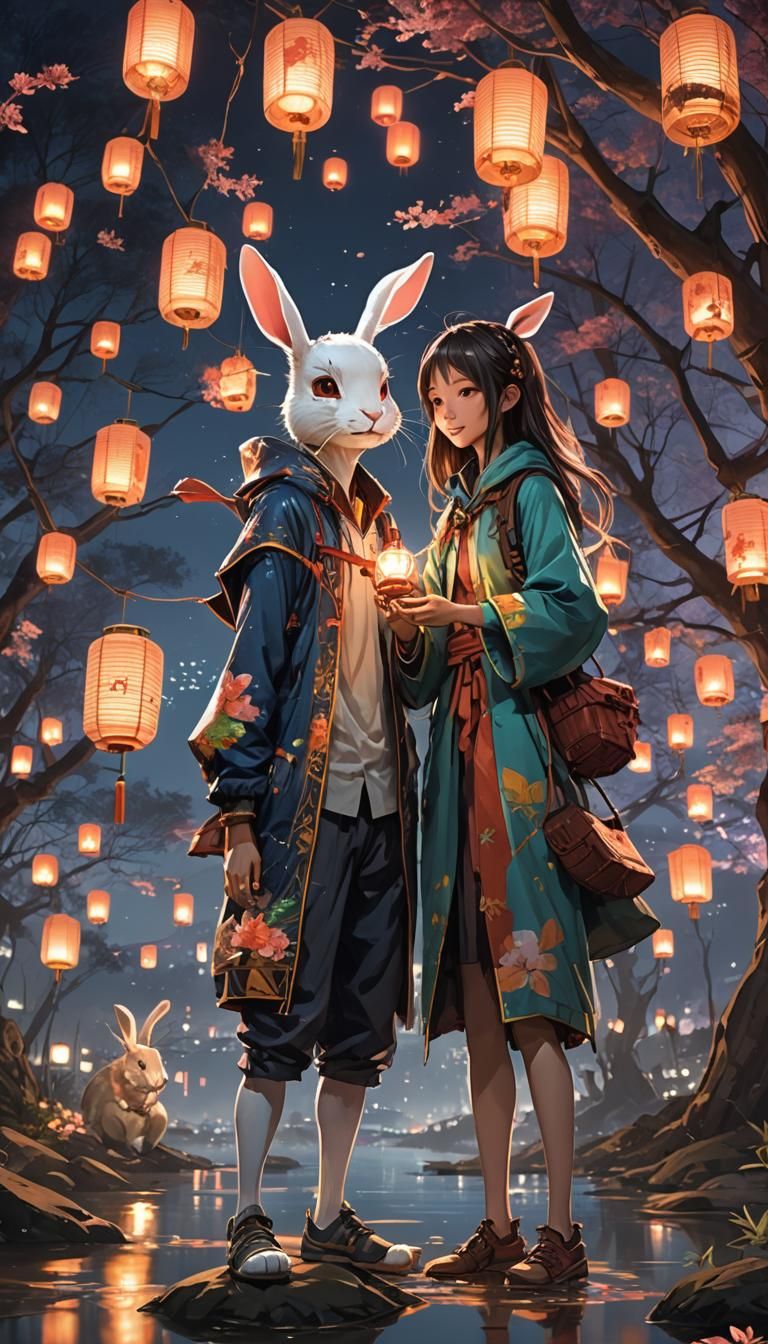 Fantasy Lantern Festival with Cyber Rabbit Characters