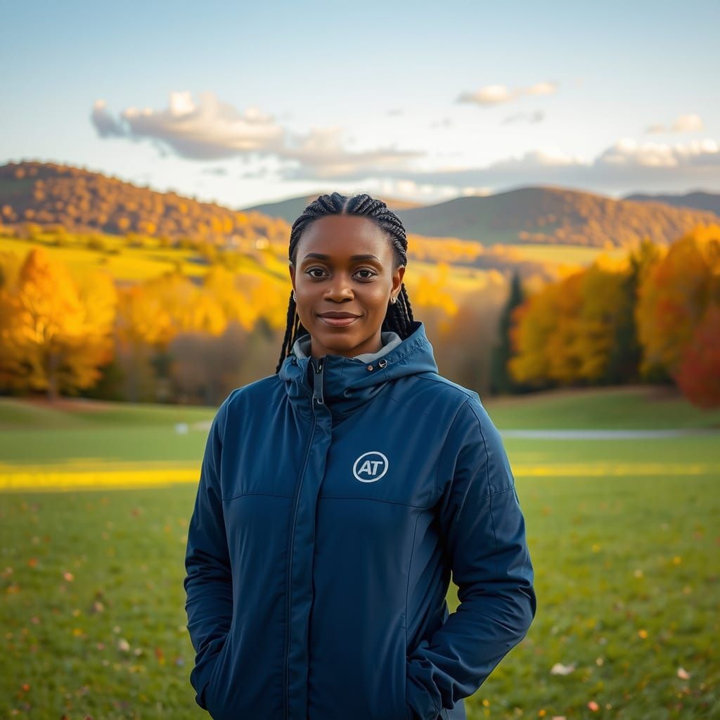 Braided Woman in Autumnal Landscape