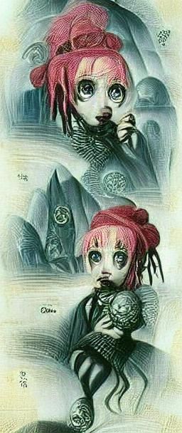 Whimsical Retrofuturistic Shoujo Chibi in Cybergoth Style