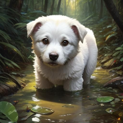 Sweet Swamp Dog Rises from the Mud in Fantasy Comic Book Art