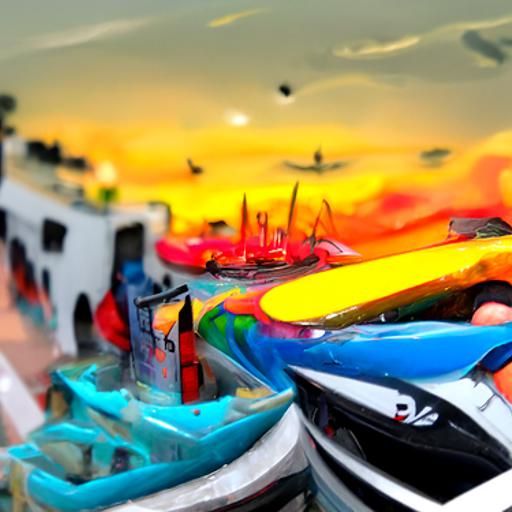 Fantasy Harbour Sunset: A Vibrant Polychromatic Masterpiece....