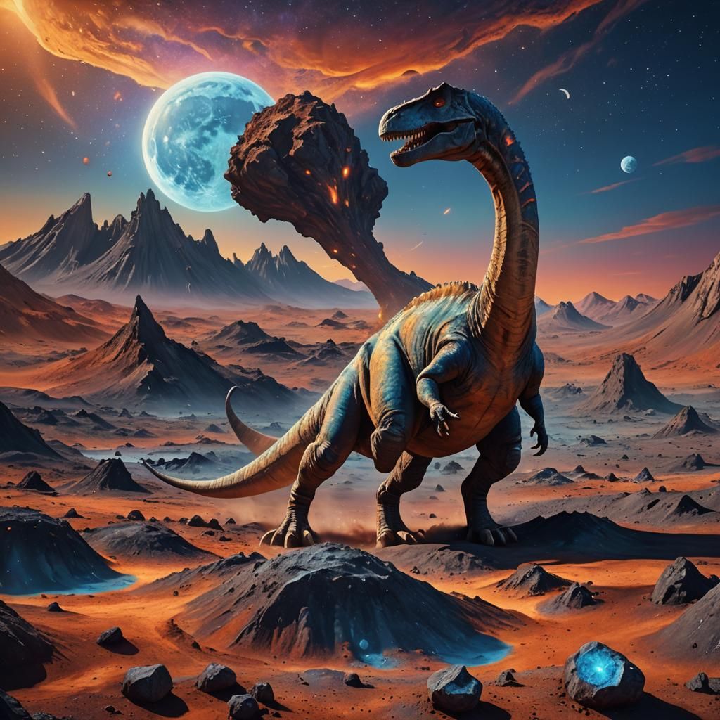 Cosmic Dinosaur in Lunar Crater