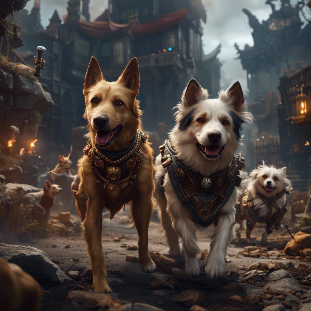 Fantastical Dogs in Epic Competition, Unreal Engine 5 Master...