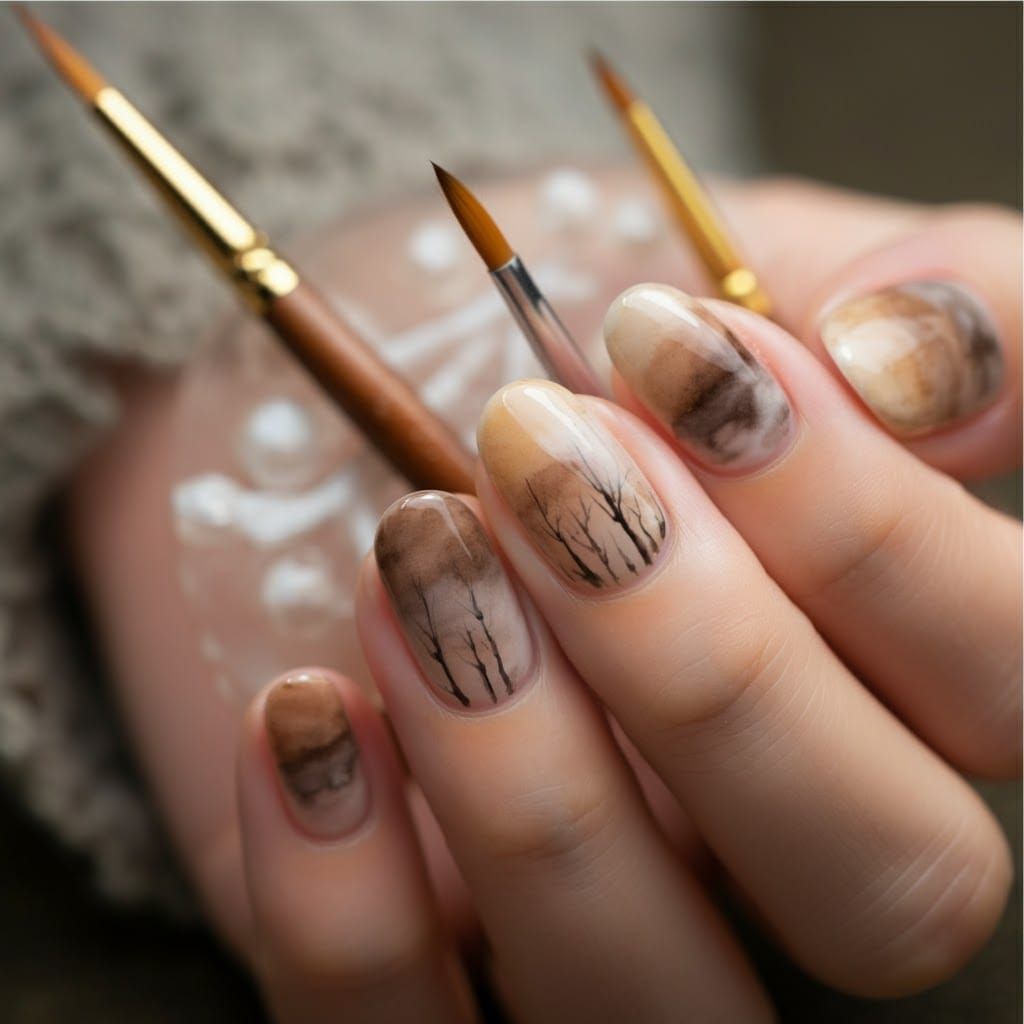 Dreamy Nail Art in Watercolor Style