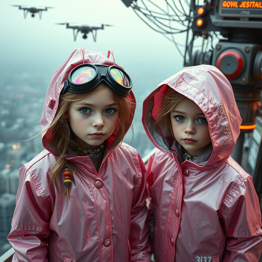 Steampunk Children Stand Tall Amidst Futuristic Wonders