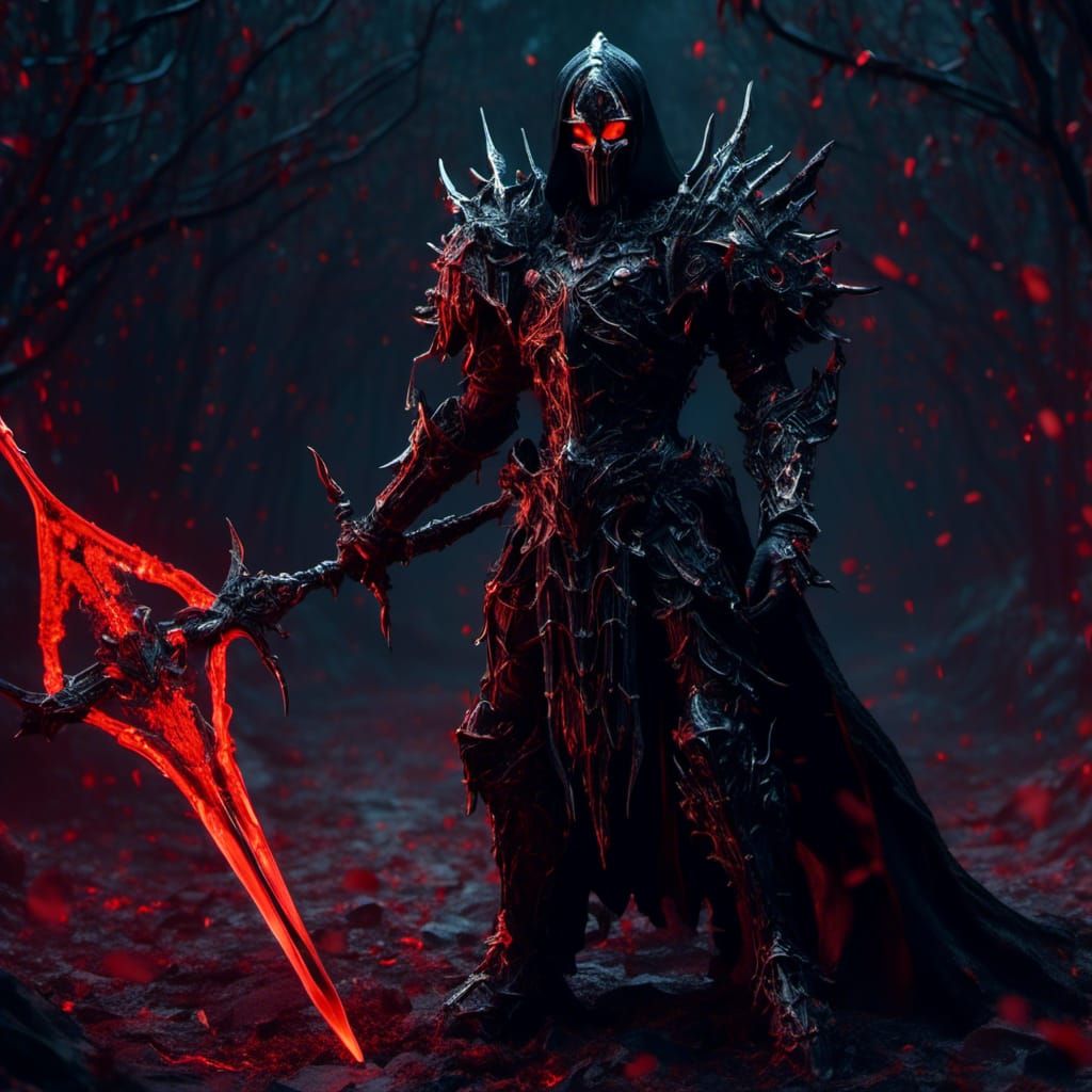 Dark Fantasy Death Knight in Blackstar Armor