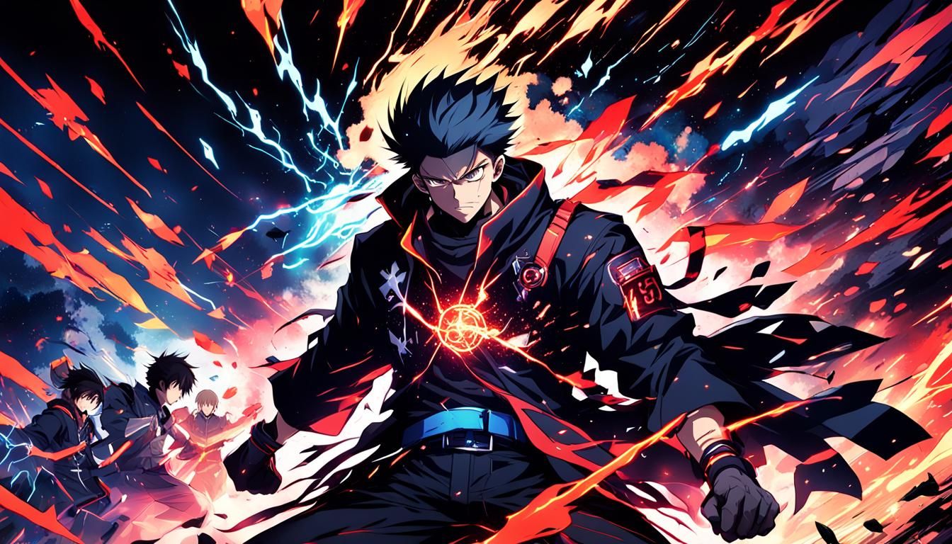 Vibrant Anime Battle Unfolds in a Blazing Storm of Color