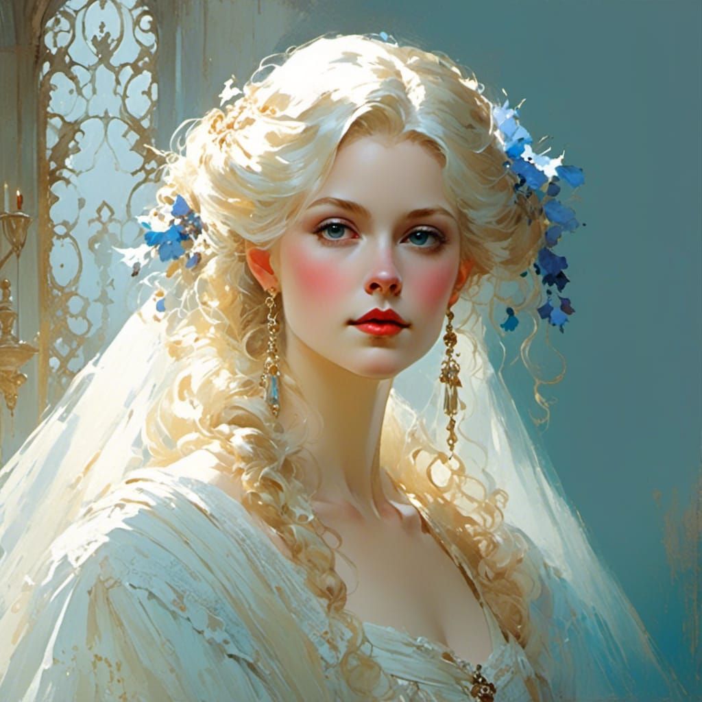 Ethereal Queen in Victorian Dreamscape